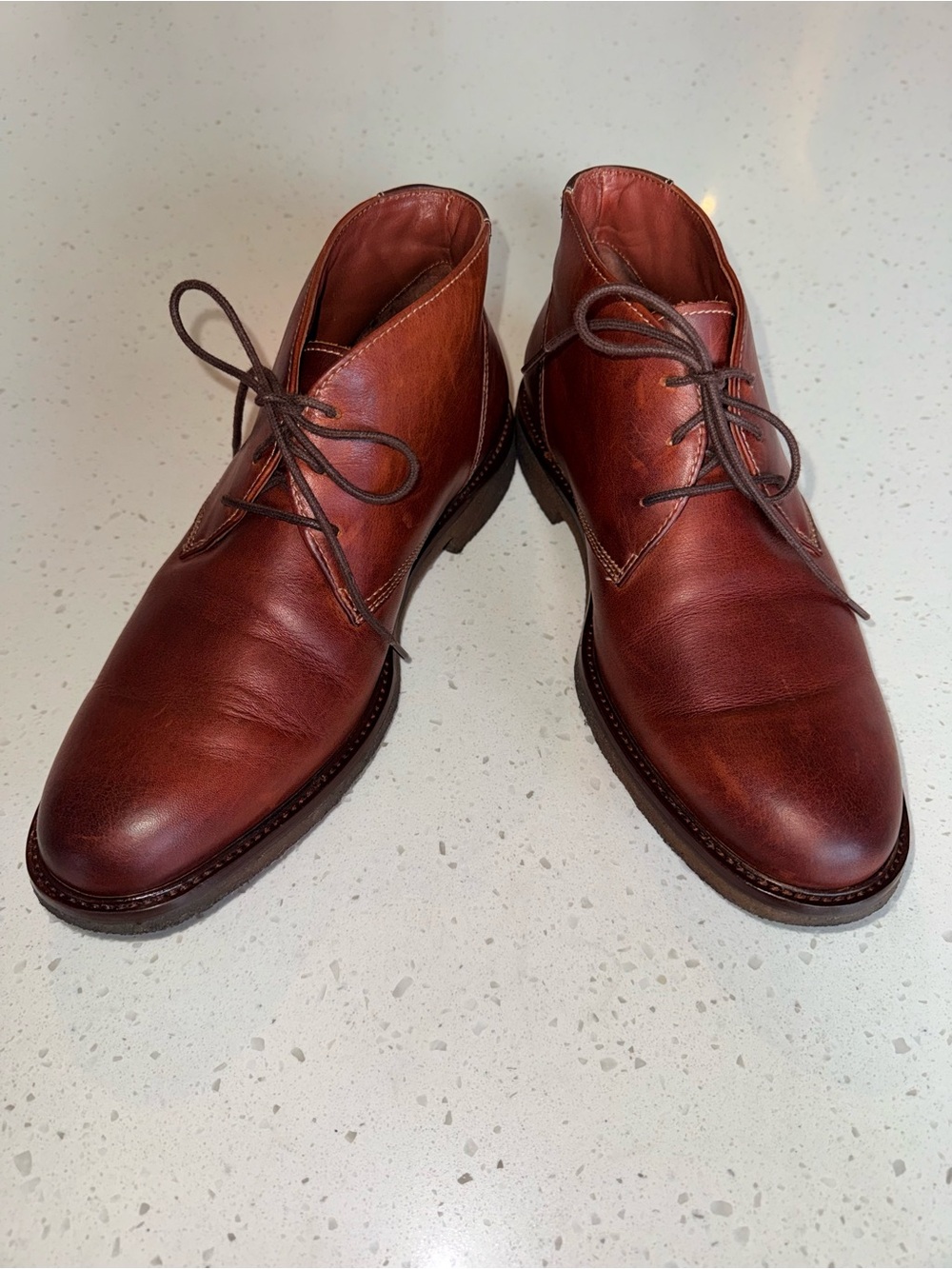 Johnston & Murphy Chestnut Leather Chukka Boots